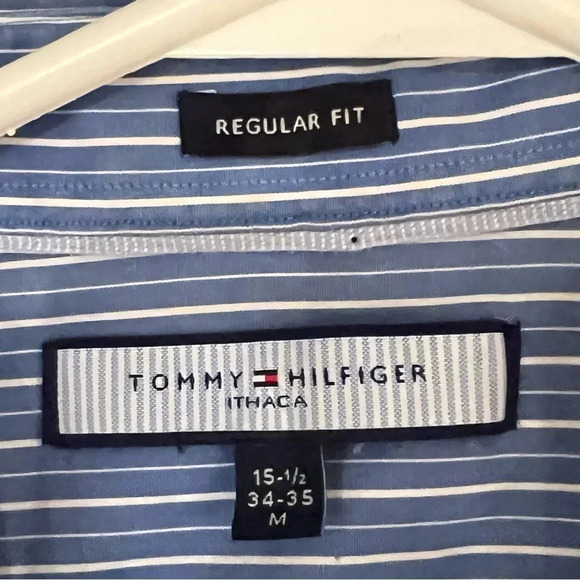 Tommy Hilfiger Men’s Button-Down Dress Shirt in Blue/White (15 1/2 34-35) - Picture 3 of 9